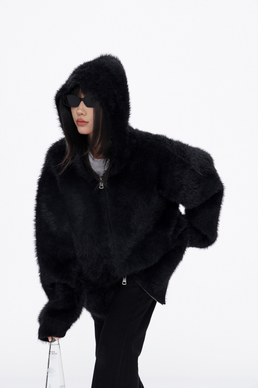 Ženski kardigan od Mink velvet s kapuljačom, regularni kroj, dugi rukavi, 30–50% poliester