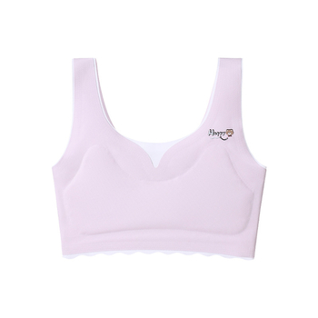 Djevojčice trening grudnjak s uloškom – Ice Silk najlon, puna šalica, srednje oblikovana šalica s pamukom podlogom, bez žice, čvrste dvostruke naramenice