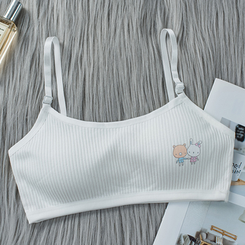 Dječja pamučna sportska grudnjica s odvojivim dvostrukim naramenicama, puna košarica, ultratanke oblikovane čašice, pamučna podstava