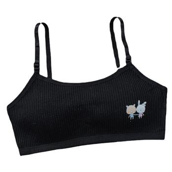 Dječja pamučna sportska grudnjica s odvojivim dvostrukim naramenicama, puna košarica, ultratanke oblikovane čašice, pamučna podstava