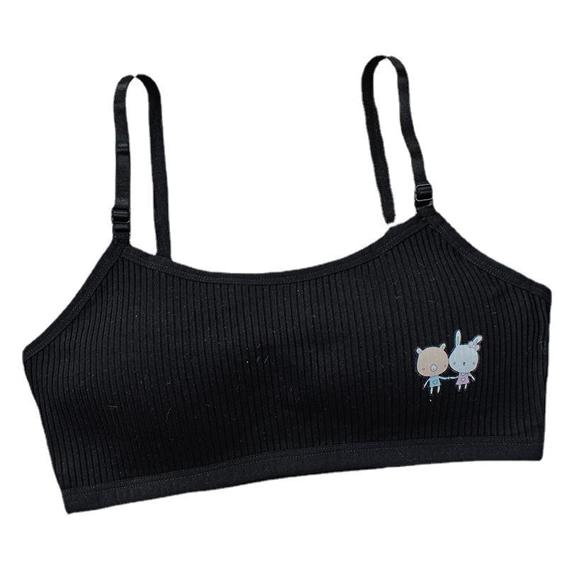 Dječja pamučna sportska grudnjica s odvojivim dvostrukim naramenicama, puna košarica, ultratanke oblikovane čašice, pamučna podstava