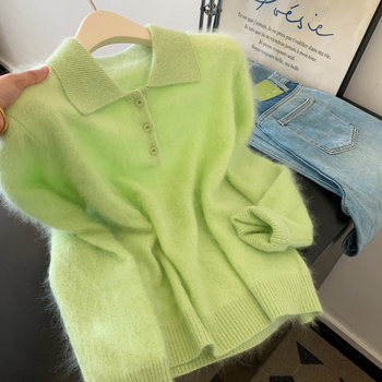 Ženski pleteni pulover s polo ovratnikom, Ice Silk, bez rukava, Zima 2025