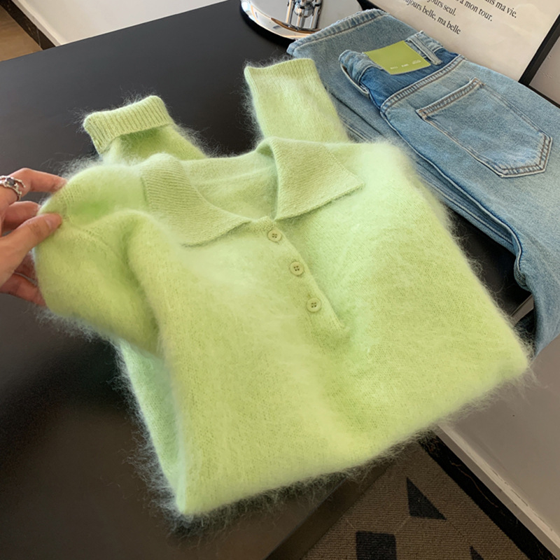 Ženski pleteni pulover s polo ovratnikom, Ice Silk, bez rukava, Zima 2025