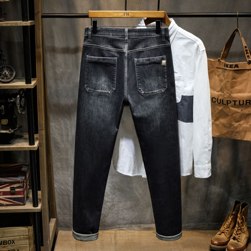 Τζιν με επένδυση φλίς, ντένιμ χειμώνα 2025, μεσαία-υψηλή μέση, ίσια γραμμή παντελονιού