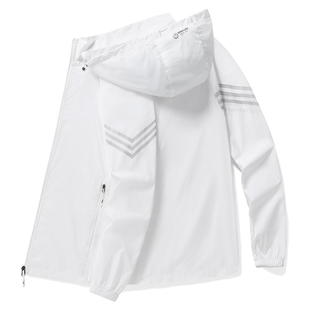 UPF50+ Ice Silk muška majica s kapuljačom, Slim-Fit, prozračna, 100% poliester, za otvorene sportove