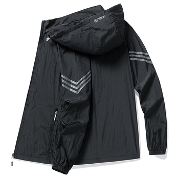 UPF50+ Ice Silk muška majica s kapuljačom, Slim-Fit, prozračna, 100% poliester, za otvorene sportove