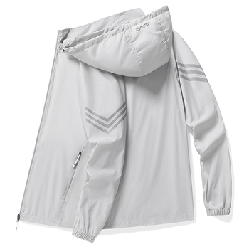 UPF50+ Ice Silk muška majica s kapuljačom, Slim-Fit, prozračna, 100% poliester, za otvorene sportove