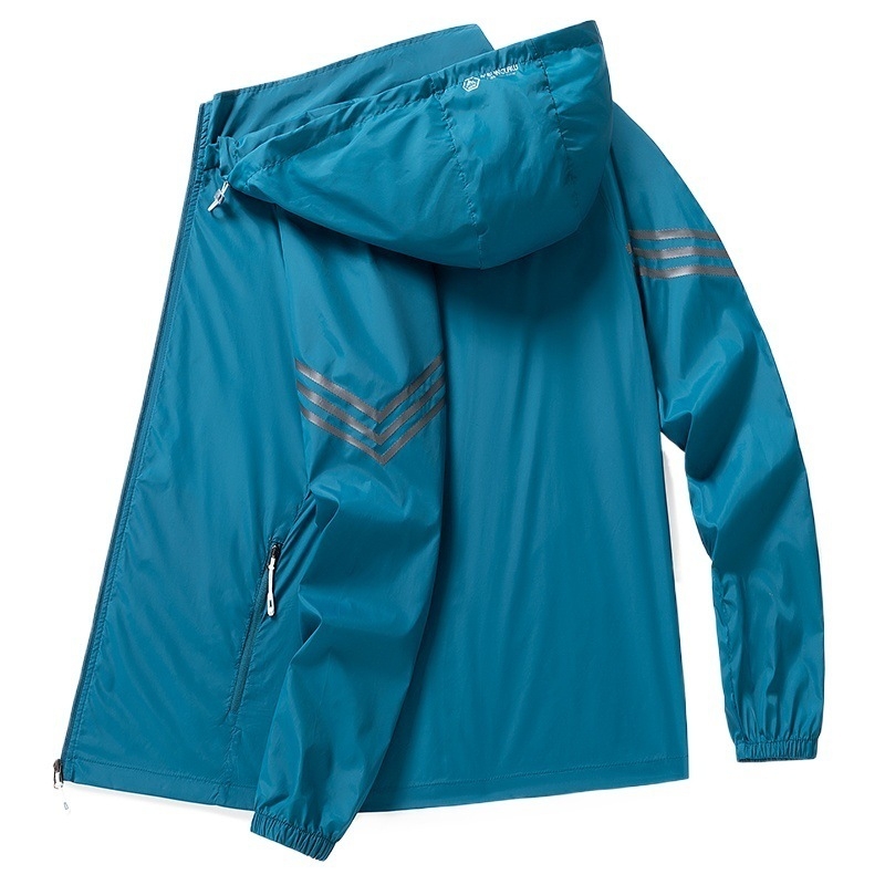 UPF50+ Ice Silk muška majica s kapuljačom, Slim-Fit, prozračna, 100% poliester, za otvorene sportove