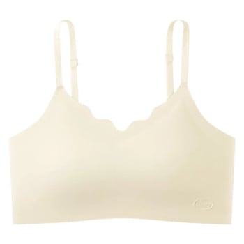 Mladi ženski bezšavni sportski top s fiksnom čašom, trokutasti oblik, tanko pjenasto punjenje, dvostruke naramenice, najlonska Ice-Silk tkanina