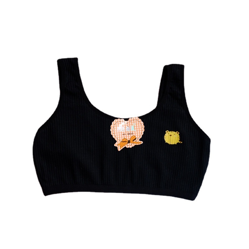 Dječji grudnjak za djevojčice od 80% pamuka, prozračna mrežasta tkanina, puna košarica s tankim oblikovanim košaricama, fiksne dvostruke naramenice, bez čeličnih prstenova, podstava od spandeksa 12%, za dob 12–15