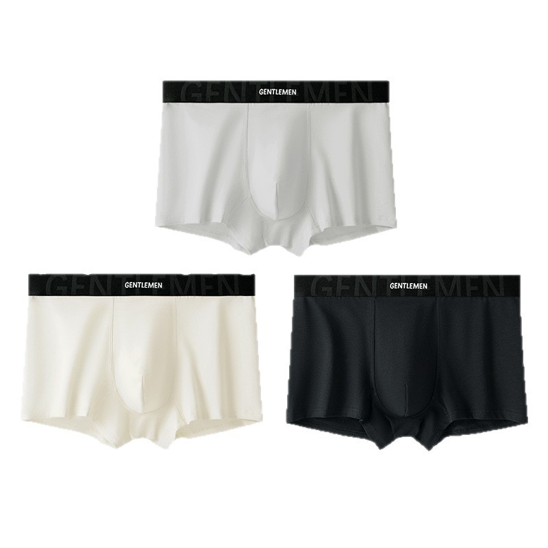 Férfi pamut alsónemű, lélegző és antibakteriális, középmagas derekú, egyszínű vagy színblokkok mintázat