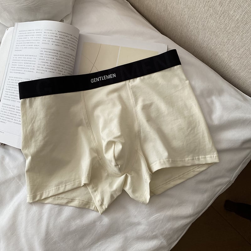 Férfi pamut alsónemű, lélegző és antibakteriális, középmagas derekú, egyszínű vagy színblokkok mintázat