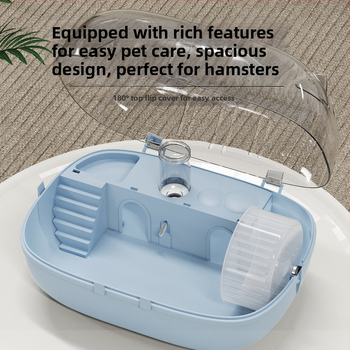 Kavez za hamstere Yeni — prozirna panoramska kućica, zaštita od bijega, materijal: svila cvijeća