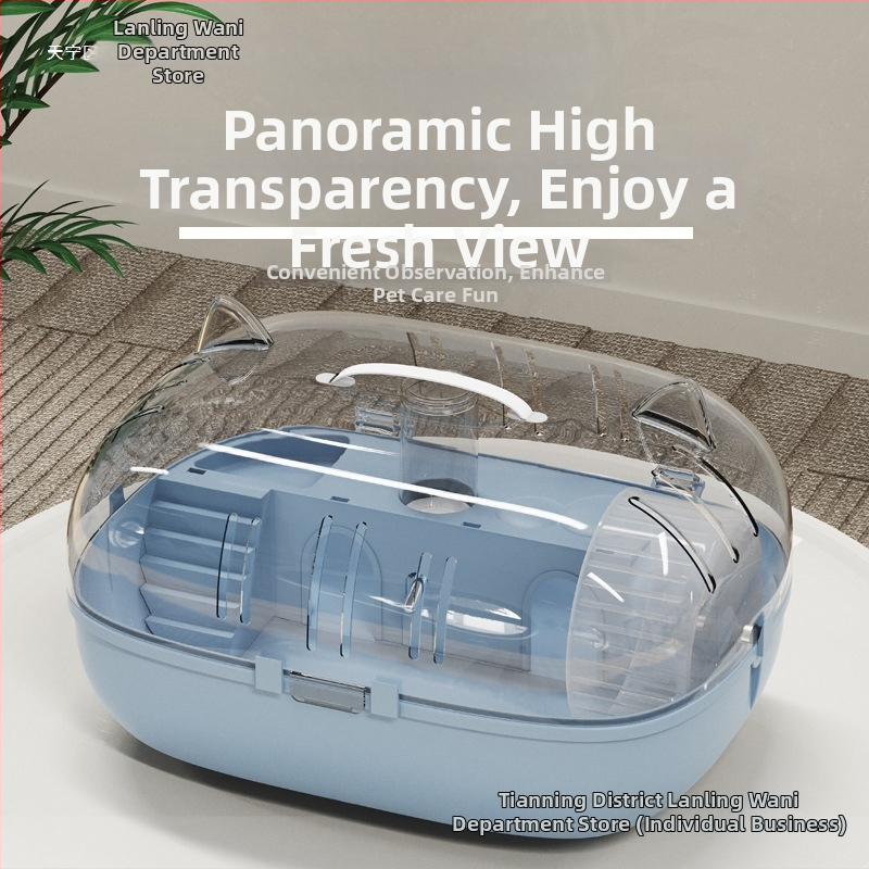 Kavez za hamstere Yeni — prozirna panoramska kućica, zaštita od bijega, materijal: svila cvijeća