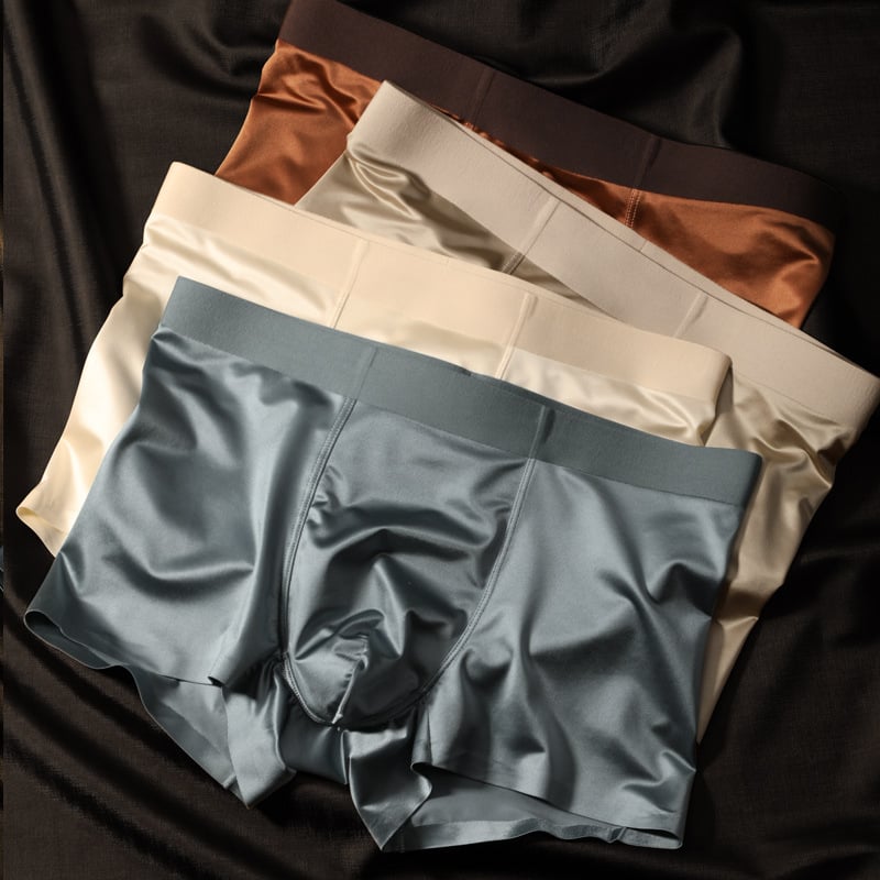 Muške gaćice bez tragova šavova, pleteni Ice Silk materijal, osnovni materijal najlon, srednji pojas, podstava u prepone viskozna 80-90%