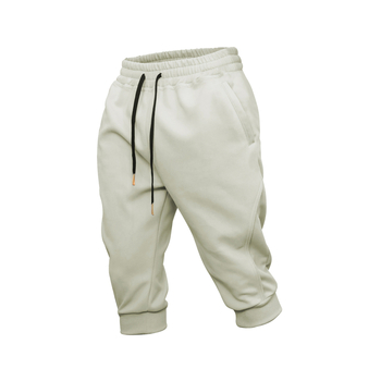 Muške cropped sportske šorceve od pamuka, casual stil, s zatvaračem na nozi i džepovima, slobodan kroj