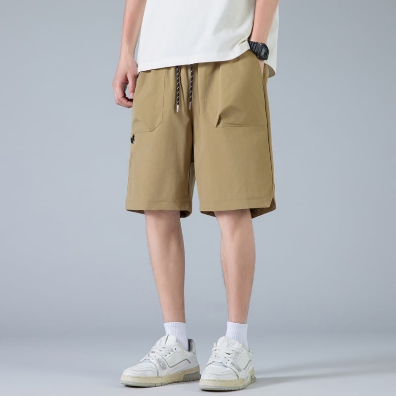 Muške cargo kratke hlače, ravnog kroja, kapri duljina, 100% poliester, više džepova, sportski stil
