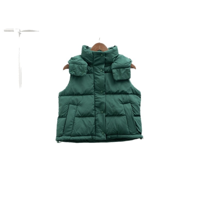 Down vesta s kapuljačom, chenille tkanina s elastanom, punilo od bijelog patka 201–300 g, kratka duljina, za odrasle žene, gradski stil