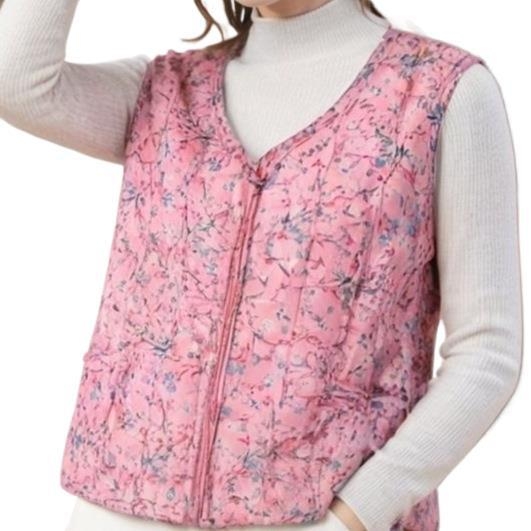 Женска флорална жилетка с V-образно деколте, нормална дължина, смес Rayon и Polyester, Пролет 2025