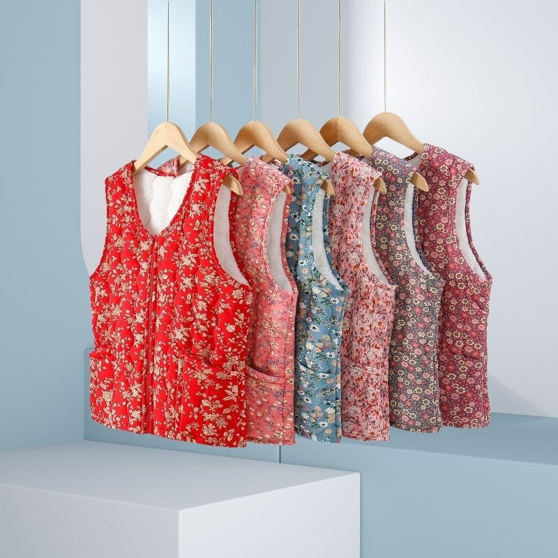 Женска флорална жилетка с V-образно деколте, нормална дължина, смес Rayon и Polyester, Пролет 2025