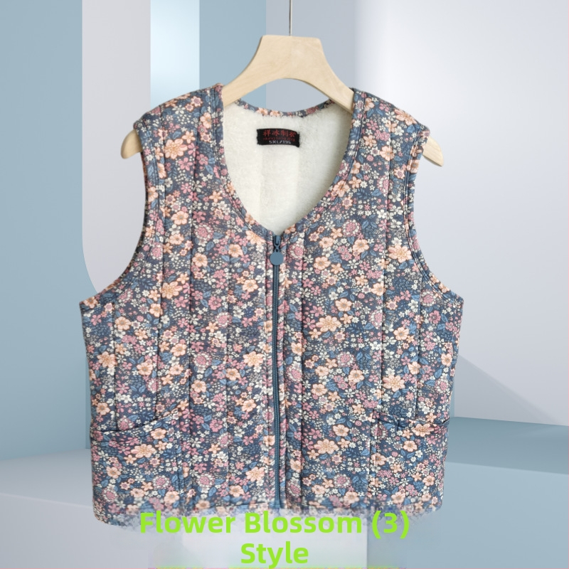 Женска флорална жилетка с V-образно деколте, нормална дължина, смес Rayon и Polyester, Пролет 2025