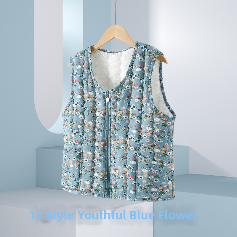 Женска флорална жилетка с V-образно деколте, нормална дължина, смес Rayon и Polyester, Пролет 2025