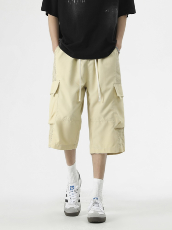 Pantaloni sport casual 7/8, croi lejer, plasă respirabilă, 100% poliester, vară