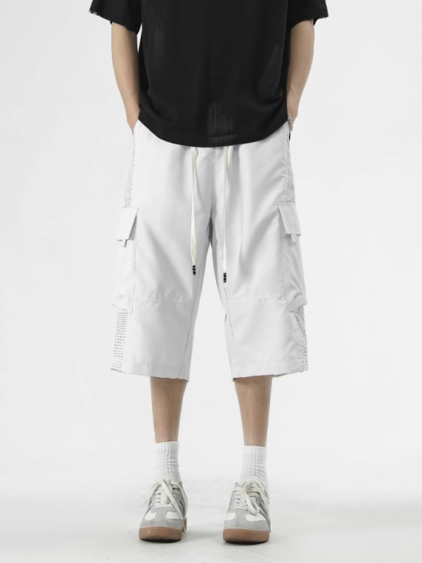 Pantaloni sport casual 7/8, croi lejer, plasă respirabilă, 100% poliester, vară