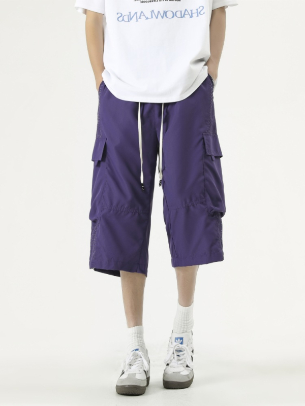 Pantaloni sport casual 7/8, croi lejer, plasă respirabilă, 100% poliester, vară
