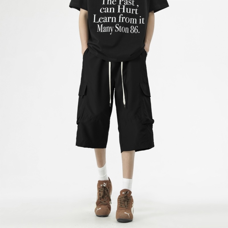 Pantaloni sport casual 7/8, croi lejer, plasă respirabilă, 100% poliester, vară