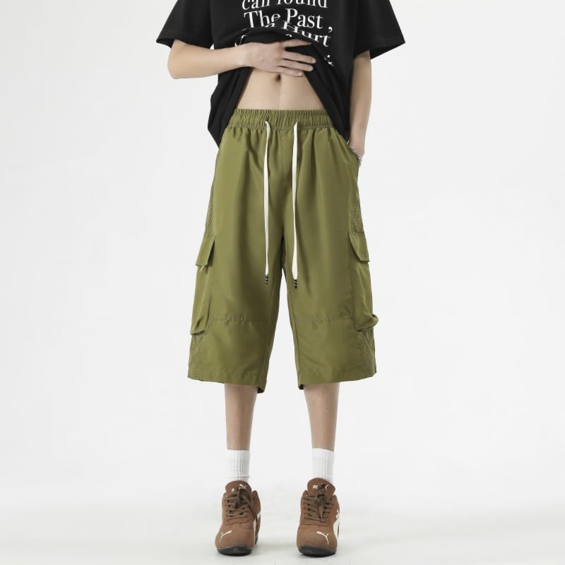 Pantaloni sport casual 7/8, croi lejer, plasă respirabilă, 100% poliester, vară