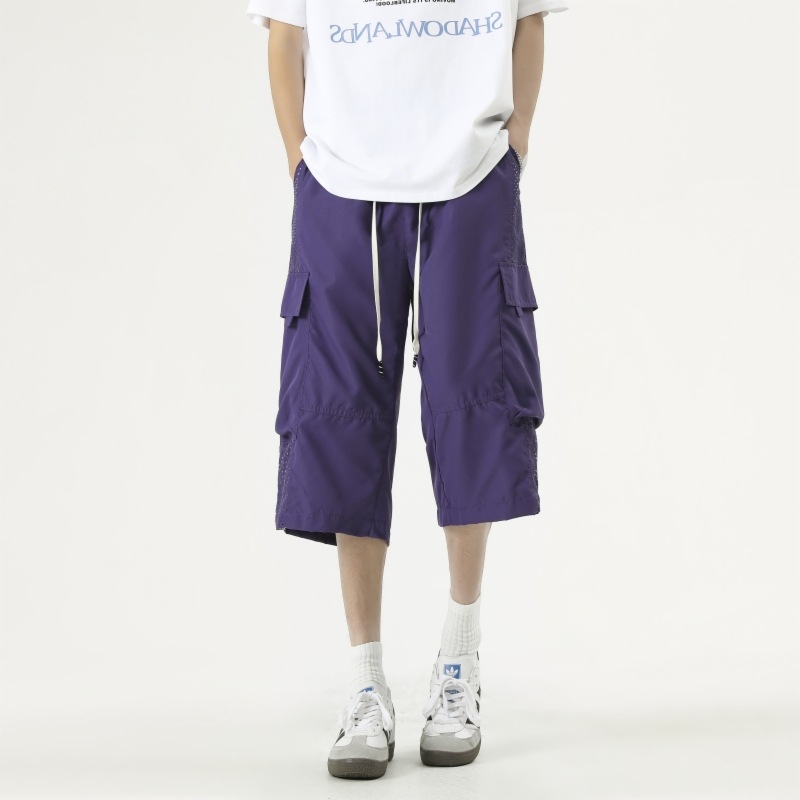 Pantaloni sport casual 7/8, croi lejer, plasă respirabilă, 100% poliester, vară