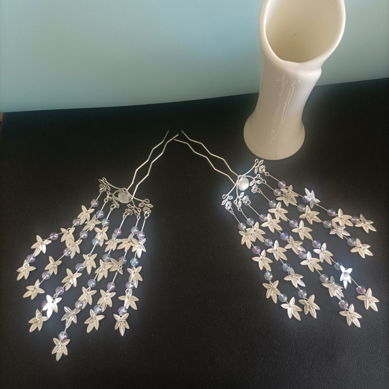 Metalni Hanfu dodatak za kosu — ženski vintage dodatak s dizajnom lišća, ručno izrađen, mogućnost prilagodbe