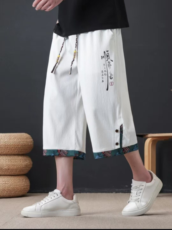Muške kratke hlače, cropped duljine, prozračne, mikroelastične, korejski stil (ljeto 2025)