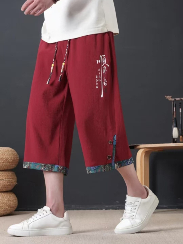 Muške kratke hlače, cropped duljine, prozračne, mikroelastične, korejski stil (ljeto 2025)