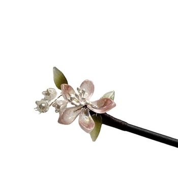 Drvena antička šnala za kosu s motivom magnolije, za updo – pojedinačno pakiranje