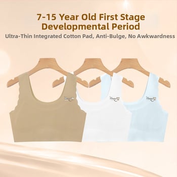 Detská súprava spodného prádla pre dievčatá (camisole a podprsenka) z nylonu 72% / spandex 28%, pre deti nad 8 rokov, leto 2025, bezpečnostná úroveň Trieda A