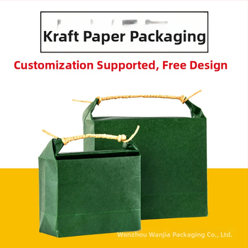 Sac de cadouri din hârtie kraft, stil retro, tăiere prin matriță și lipire; specificație: sac de orez