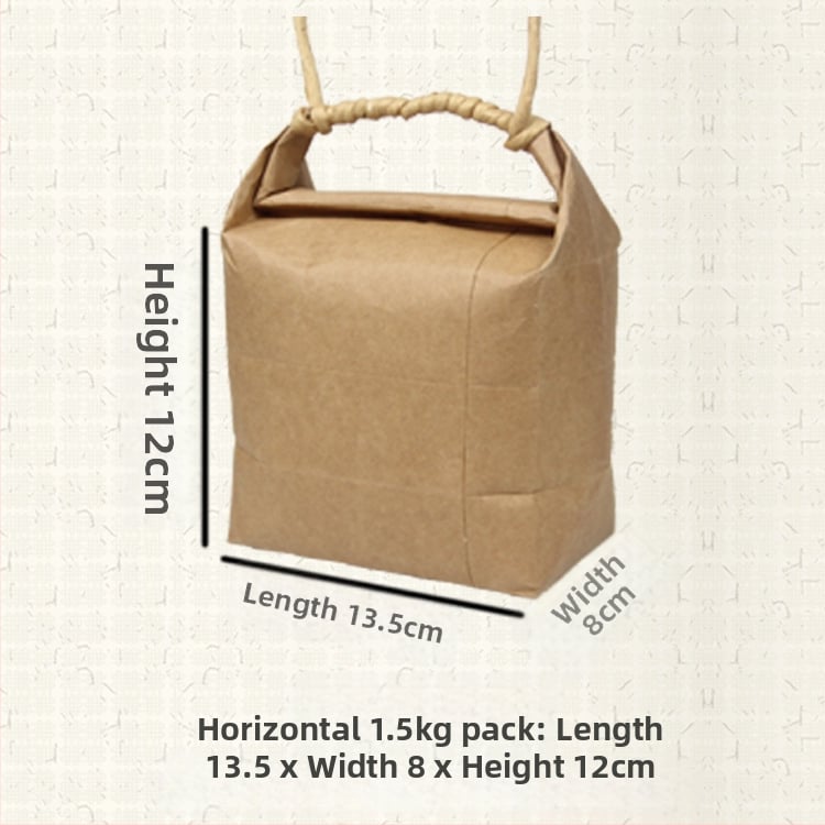 Sac de cadouri din hârtie kraft, stil retro, tăiere prin matriță și lipire; specificație: sac de orez