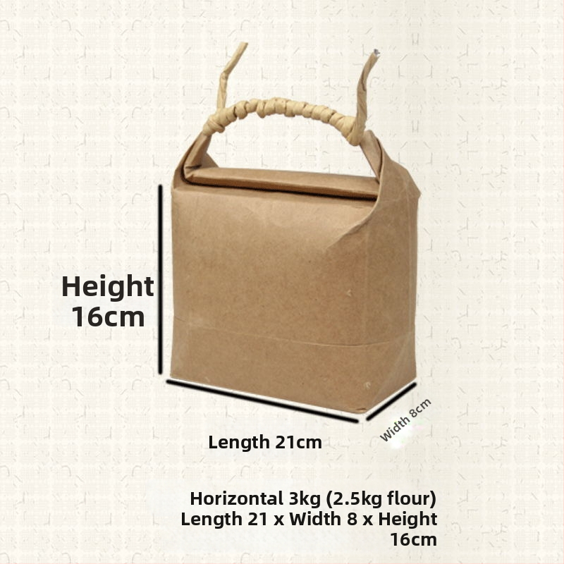 Sac de cadouri din hârtie kraft, stil retro, tăiere prin matriță și lipire; specificație: sac de orez