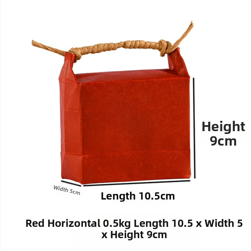 Sac de cadouri din hârtie kraft, stil retro, tăiere prin matriță și lipire; specificație: sac de orez