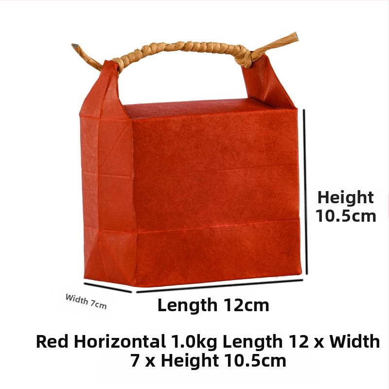 Sac de cadouri din hârtie kraft, stil retro, tăiere prin matriță și lipire; specificație: sac de orez
