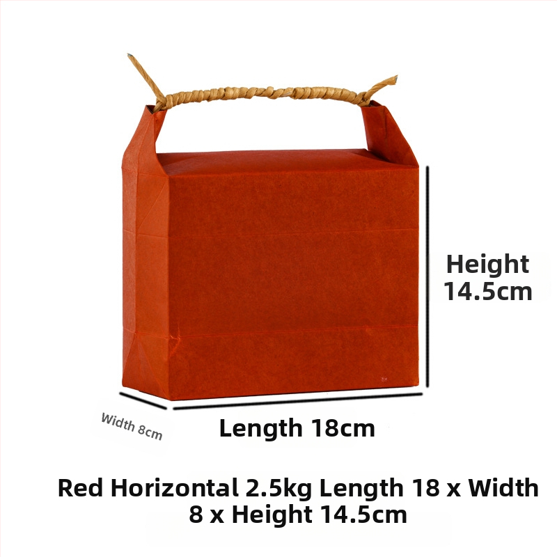 Sac de cadouri din hârtie kraft, stil retro, tăiere prin matriță și lipire; specificație: sac de orez