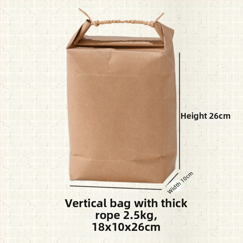 Sac de cadouri din hârtie kraft, stil retro, tăiere prin matriță și lipire; specificație: sac de orez