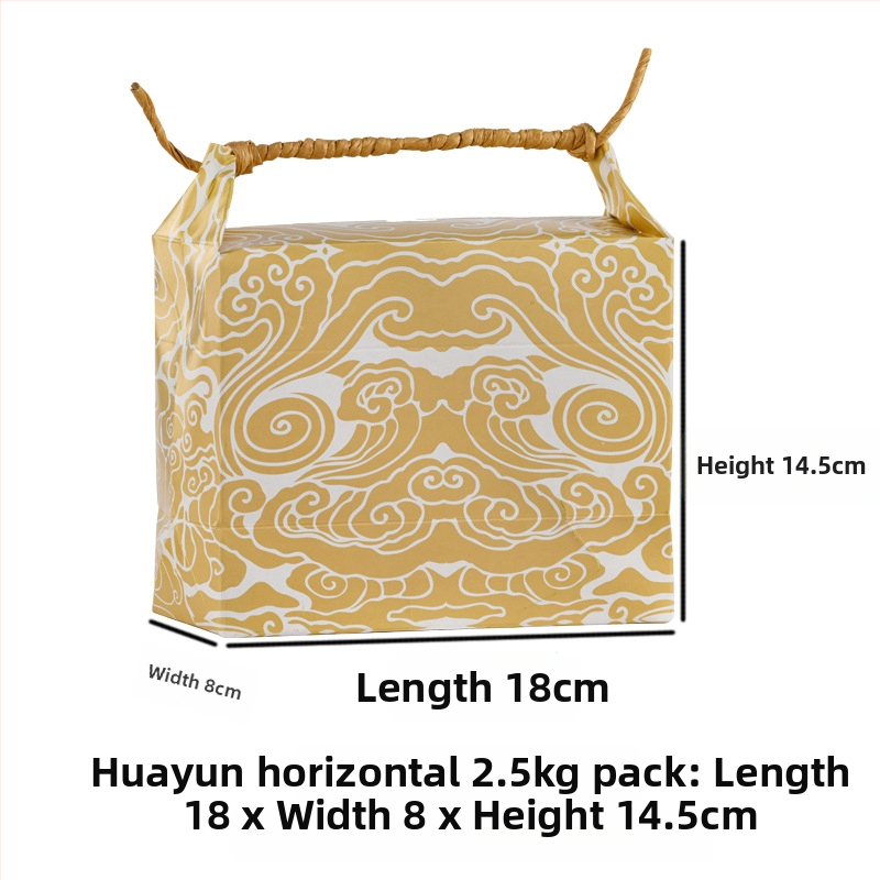 Sac de cadouri din hârtie kraft, stil retro, tăiere prin matriță și lipire; specificație: sac de orez