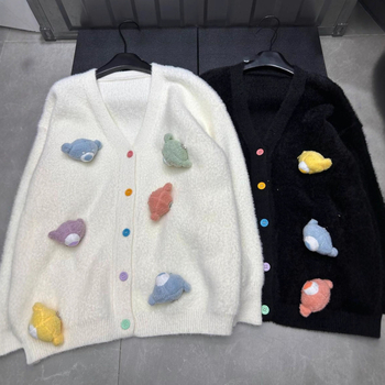 Cardigan s geometrijskim uzorkom, poliester materijal, zip, okrugli izrez, srednja debljina