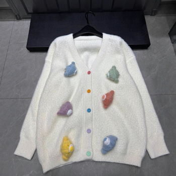 Cardigan s geometrijskim uzorkom, poliester materijal, zip, okrugli izrez, srednja debljina