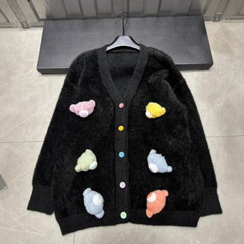 Cardigan s geometrijskim uzorkom, poliester materijal, zip, okrugli izrez, srednja debljina