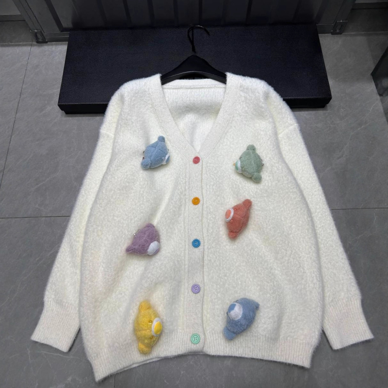 Cardigan s geometrijskim uzorkom, poliester materijal, zip, okrugli izrez, srednja debljina