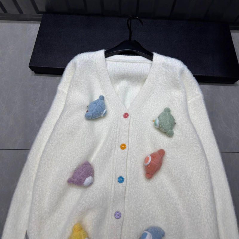 Cardigan s geometrijskim uzorkom, poliester materijal, zip, okrugli izrez, srednja debljina